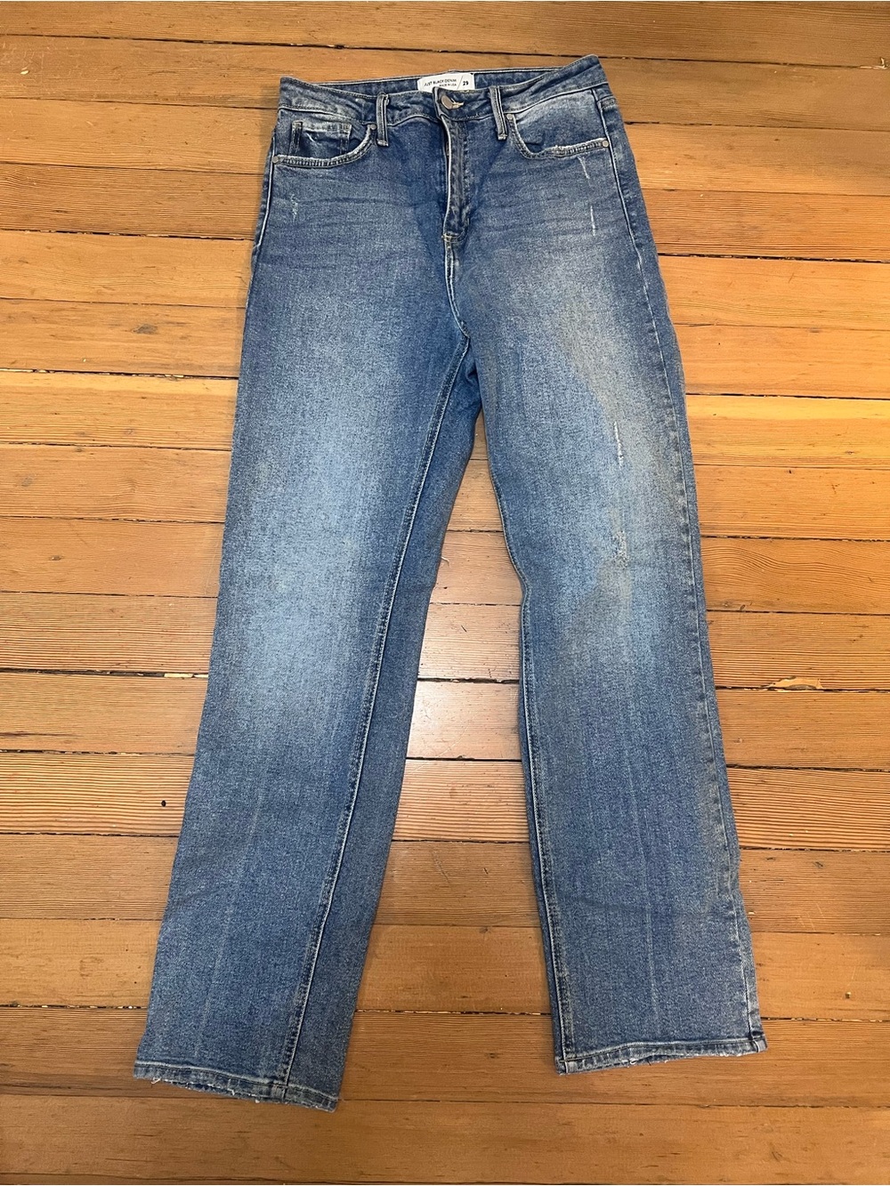 Just Black Women's Straight Leg Jeans in Blue Wash